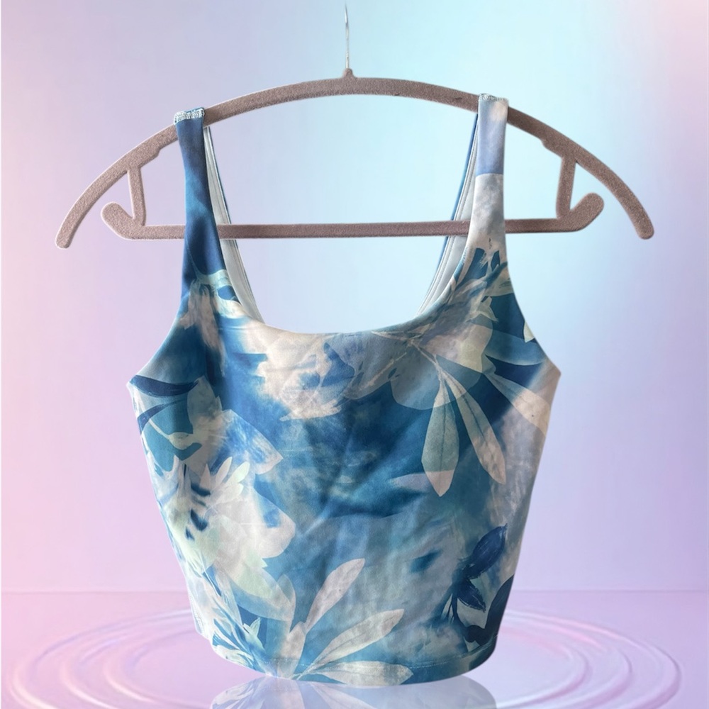 Old Navy Blue and White Patterned Sports Bra